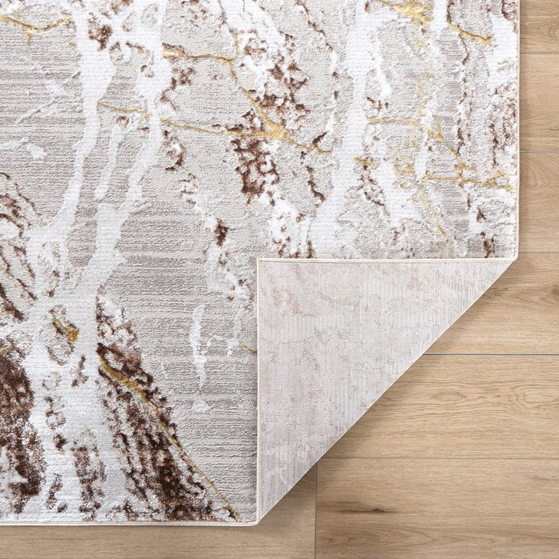 Lavin Rugs R1010 Baltea 2' x 3' Striations Rug, Cream Gold/Earth