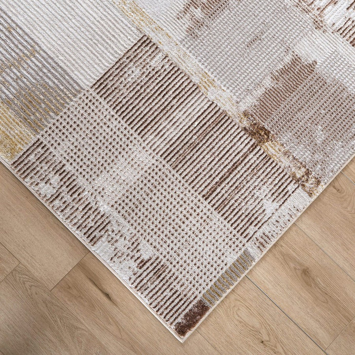 Lavin Rugs R1012 Baltea 2'8" x 7'10" Geo Runner, Cream Gold/Earth