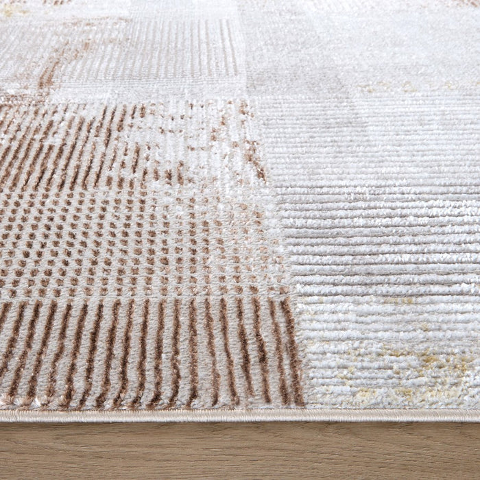 Lavin Rugs R1012 Baltea 7'10" x 10'10" Geo Rug, Cream Gold/Earth