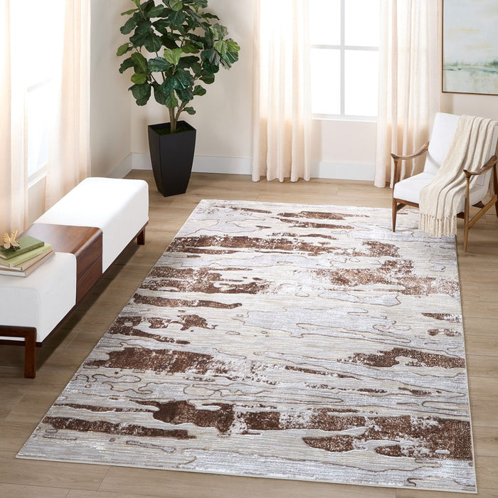 Lavin Rugs R1013 Baltea 6' x 9' Marble Rug, Cream Gold/Earth
