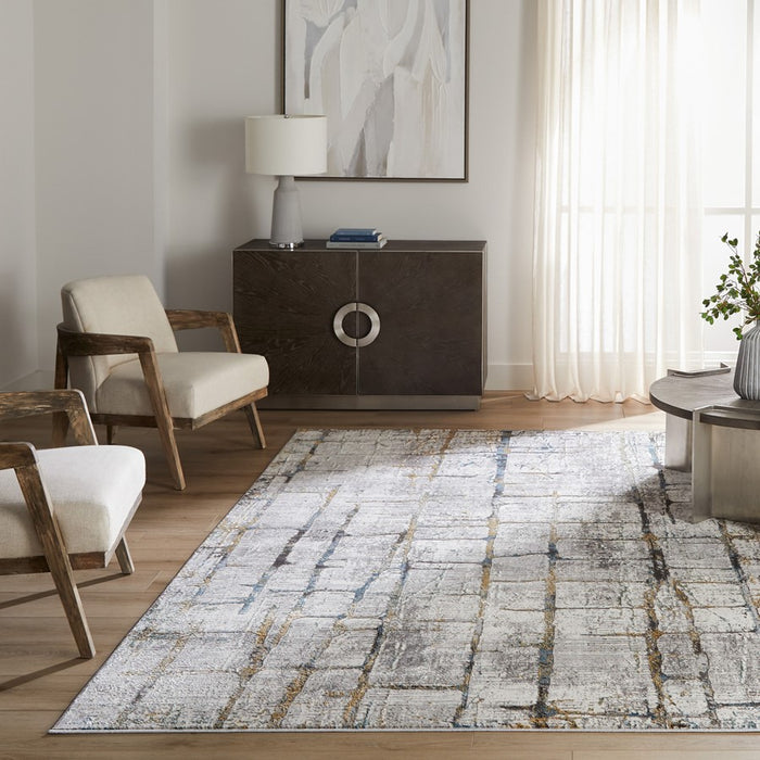Lavin Rugs T2001 Adara 2' x 3' Painterly Rug, Green Gold/Mineral