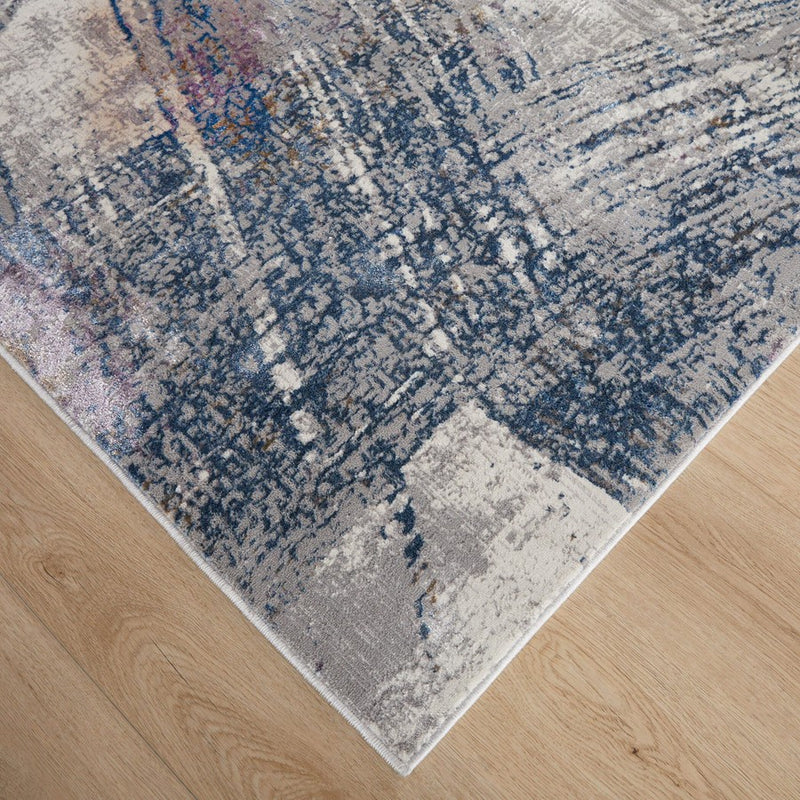 Lavin Rugs T2002 Adara 2' x 3' Painterly Rug, Cream Blue/Mineral