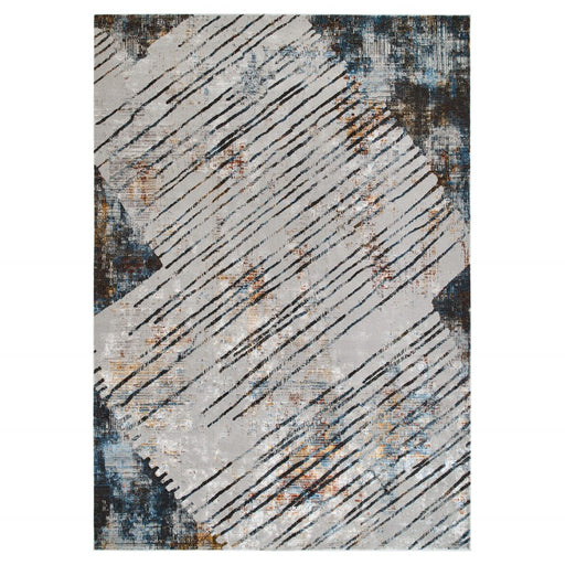 Lavin Rugs T2003 Adara 5'3" x 7'6" Painterly Rug, Cream Gold/D.Grey - T2003-0507