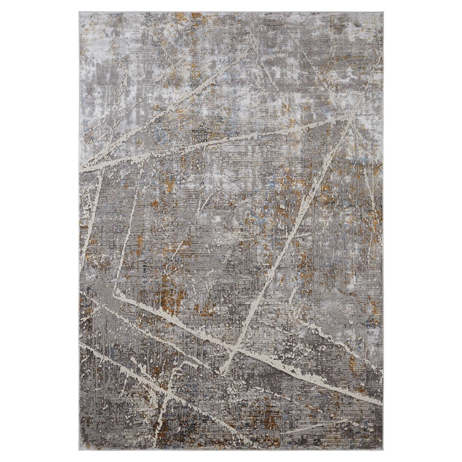 Lavin Rugs T2005 Adara 2'8" x 7'10" Painterly Runner, Gold/Mineral - T2005-0208