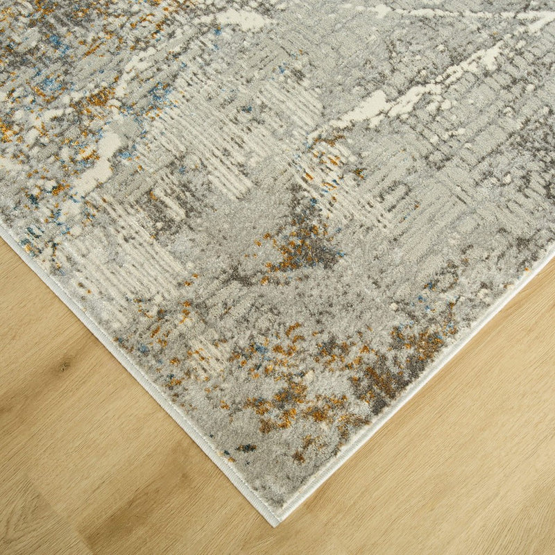 Lavin Rugs T2005 Adara 2'8" x 7'10" Painterly Runner, Gold/Mineral