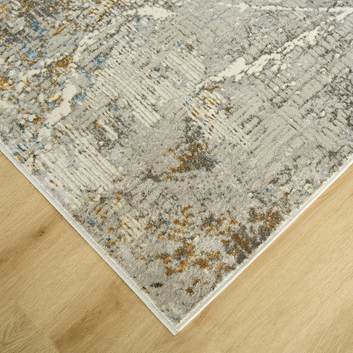 Lavin Rugs T2005 Adara 2'8" x 7'10" Painterly Runner, Gold/Mineral