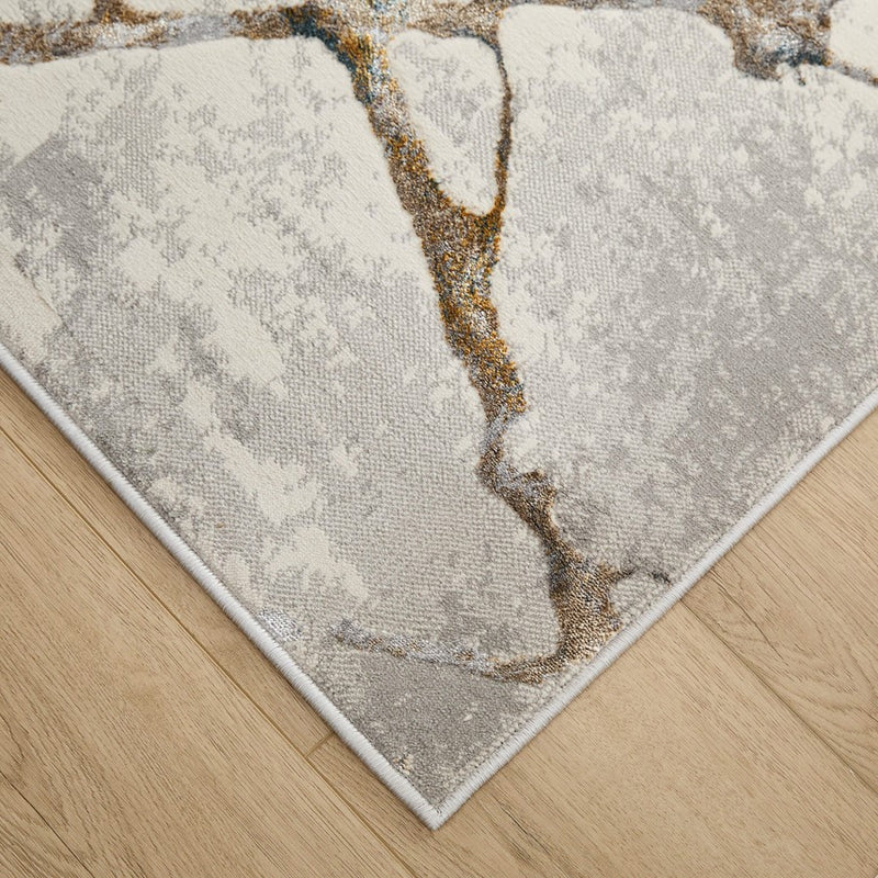 Lavin Rugs T2006 Adara 2' x 3' Geo Rug, Gold Grey Blue/Mineral