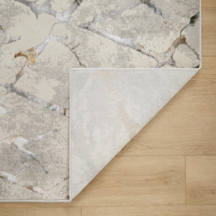 Lavin Rugs T2006 Adara 5'3" x 7'6" Geo Rug, Gold Grey Blue/Mineral