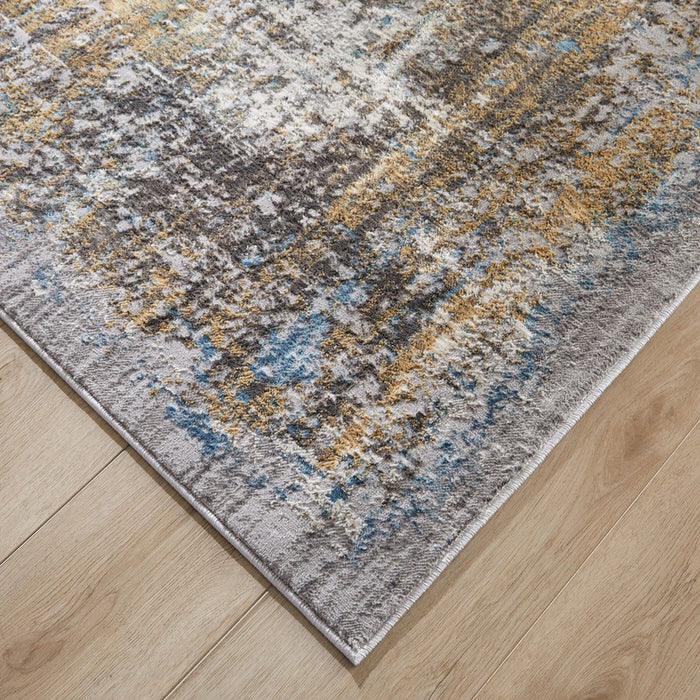 Lavin Rugs T2007 Adara 2'8" x 7'10" Painterly Runner, Gold/Mineral