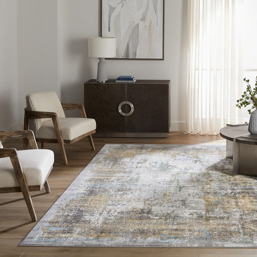 Lavin Rugs T2007 Adara 5'3" x 7'6" Painterly Rug, Gold/Mineral