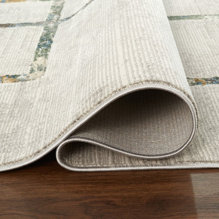 Lavin Rugs T2008 Adara 5'3" x 7'6" Geo Rug, Green/Neutral/Multi