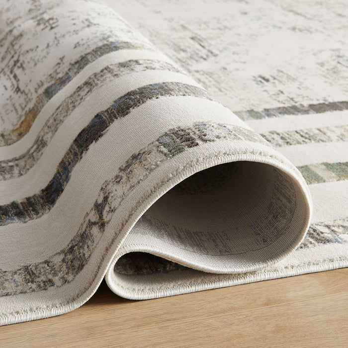 Lavin Rugs T2009 Adara 2'8" x 7'10" Geo Runner, Green/Neutral/Multi