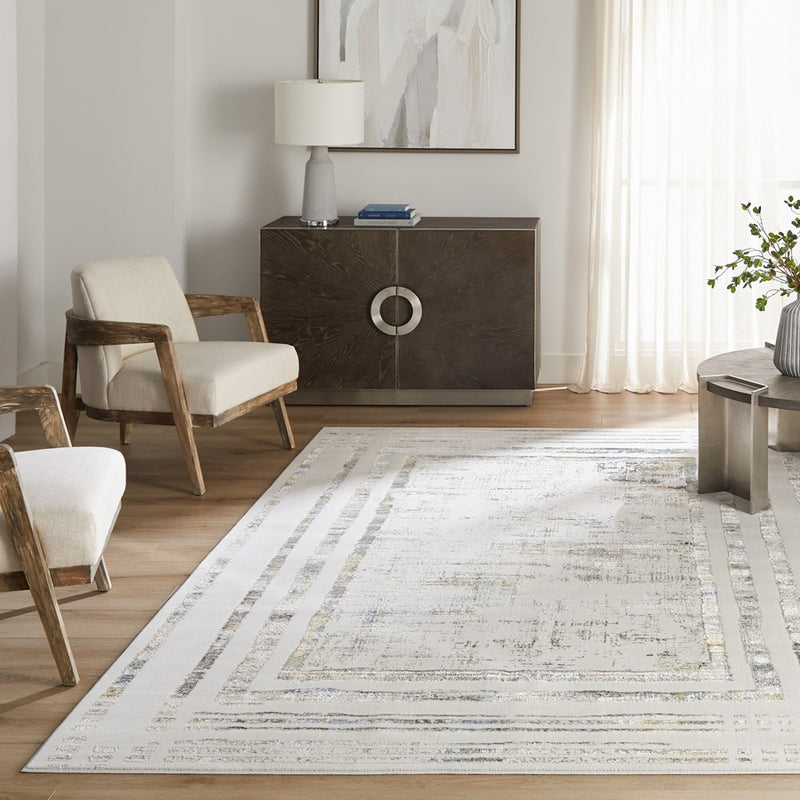 Lavin Rugs T2009 Adara 9'10" x 13'2" Geo Rug, Green/Neutral/Multi
