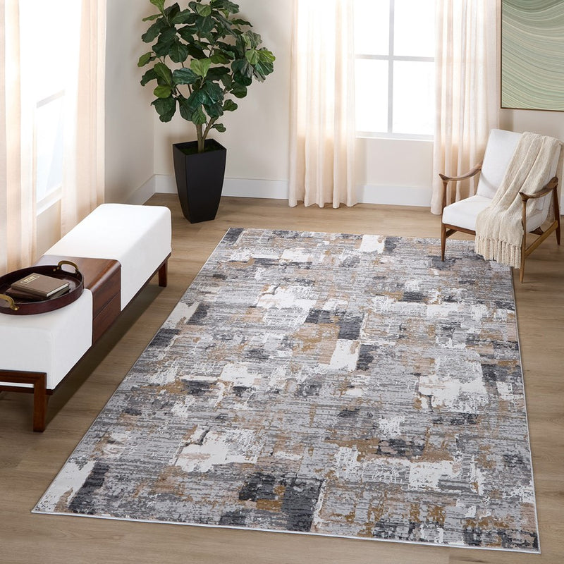 Lavin Rugs T2010 Dalia 2' x 3' Painterly Rug, Grey Cream/Earth