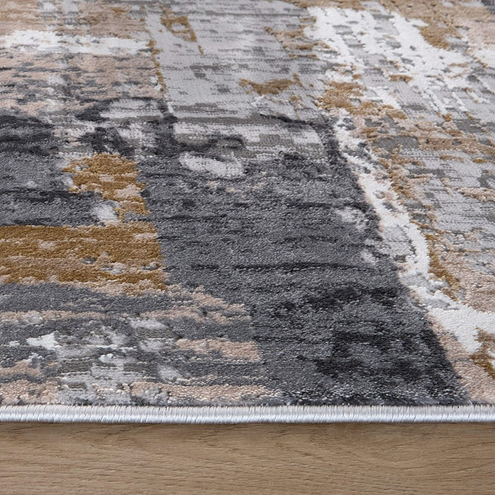 Lavin Rugs T2010 Dalia 5'3" x 7'6" Painterly Rug, Grey Cream/Earth
