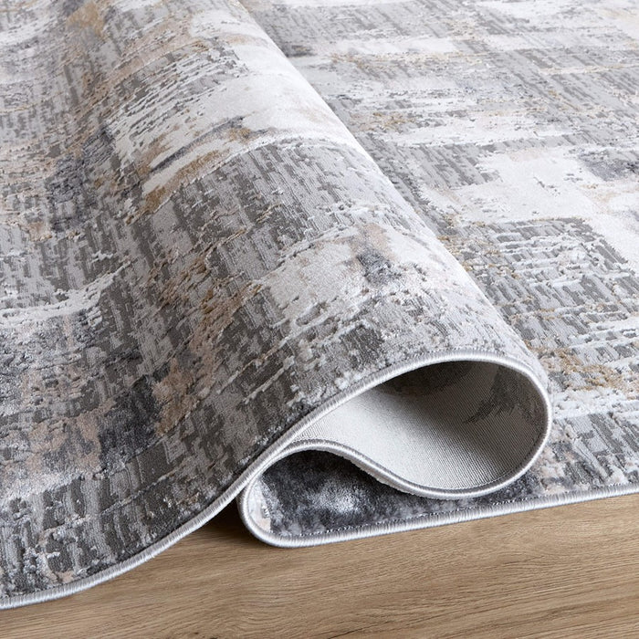 Lavin Rugs T2010 Dalia 5'3" x 7'6" Painterly Rug, Grey Cream/Earth