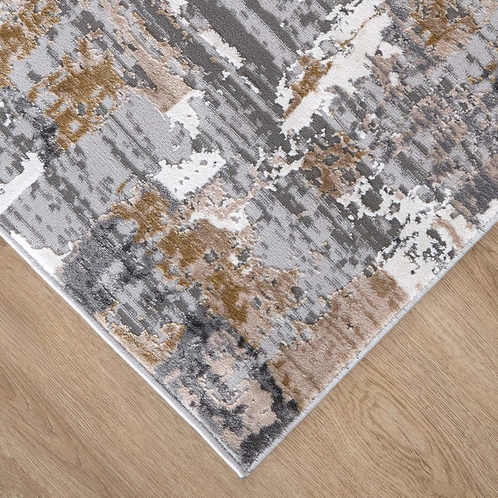 Lavin Rugs T2010 Dalia 5'3" x 7'6" Painterly Rug, Grey Cream/Earth