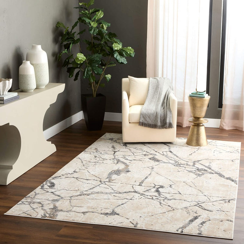 Lavin Rugs T2011 Dalia 2' x 3' Striations Rug, Cream/Earth