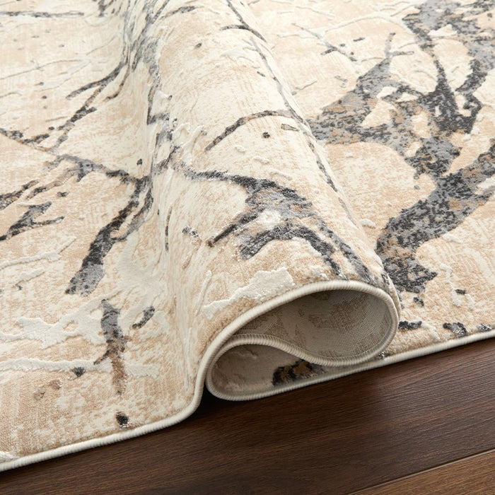 Lavin Rugs T2011 Dalia 6'7" x 9'6" Striations Rug, Cream/Earth