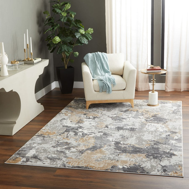 Lavin Rugs T2016 Dalia 2' x 3' Painterly Rug, Grey Cream/Earth