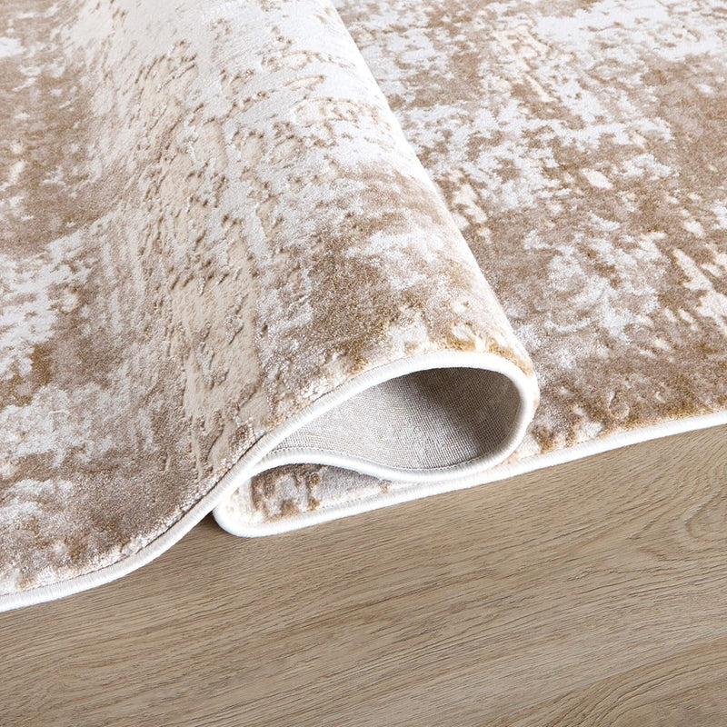 Lavin Rugs T2017 Dalia 5'3" x 7'6" Painterly Rug, Beige/Gold