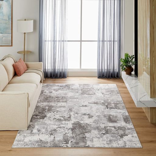 Lavin Rugs T2018 Dalia 7'10" x 10'10" Painterly Rug, Grey/Green