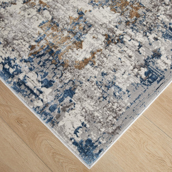 Lavin Rugs T2019 Darica 6'7" x 9'6" Painterly Rug, Cream Blue/Blue