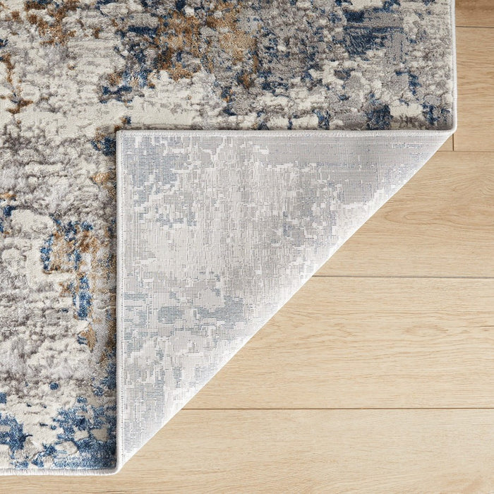 Lavin Rugs T2019 Darica 7'10" Painterly Round Rug, Cream Blue/Blue