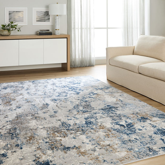 Lavin Rugs T2020 Darica 6'7" x 9'6" Rug, Light Grey Blue/