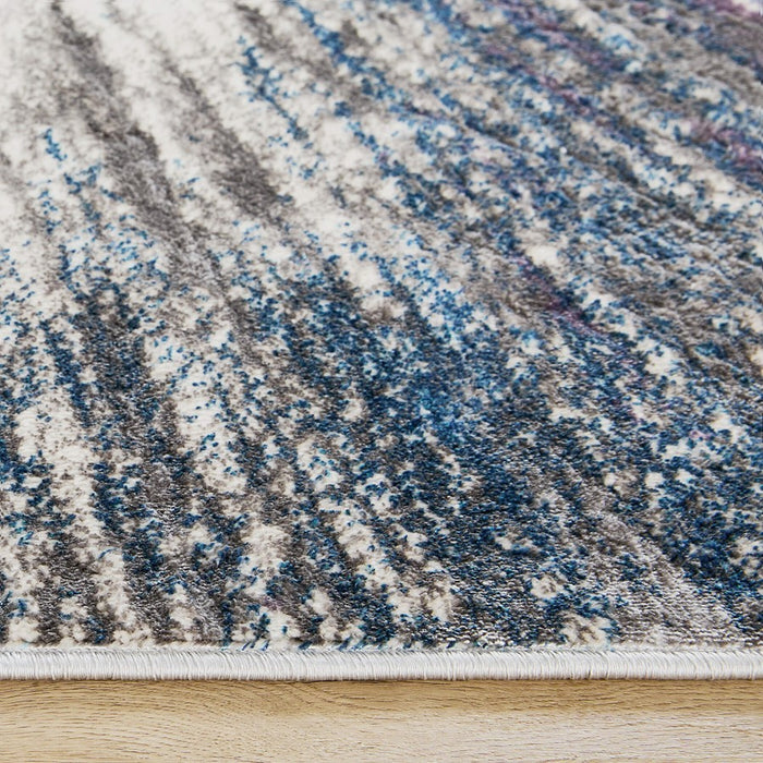 Lavin Rugs T2021 Darica 5'3" Splatter Paint Round Rug, Grey/Blue