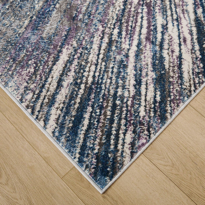 Lavin Rugs T2021 Darica 5'3" Splatter Paint Round Rug, Grey/Blue