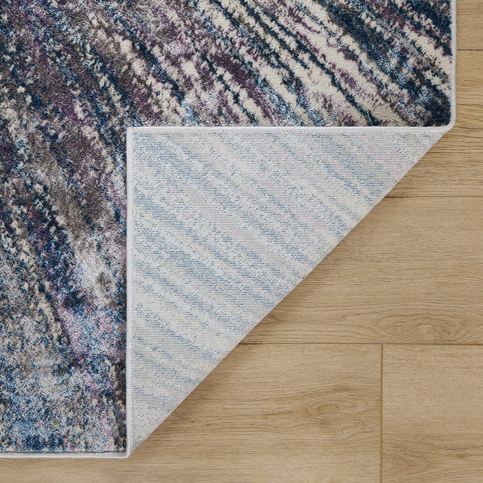 Lavin Rugs T2021 Darica 5'3" Splatter Paint Round Rug, Grey/Blue