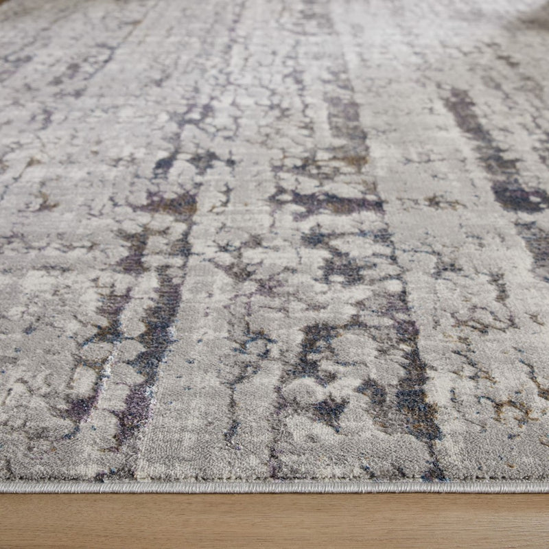 Lavin Rugs T2022 Darica 2' x 3' Monochromatic Rug, Grey Blue/Silver