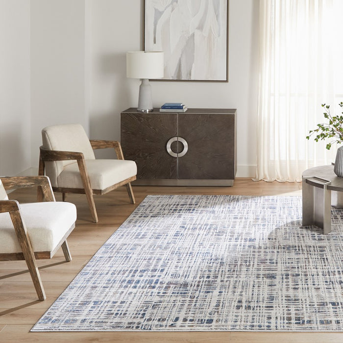 Lavin Rugs T2023 Darica 5'3" x 7'6" Weave Rug, Grey/Blue