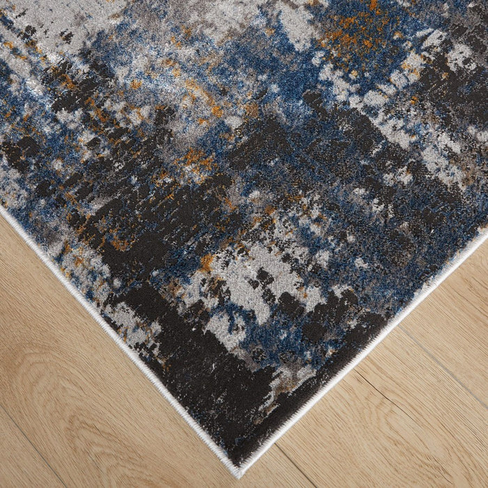 Lavin Rugs T2024 Darica 2'8" x 7'10" Painterly Runner, Grey/Blue