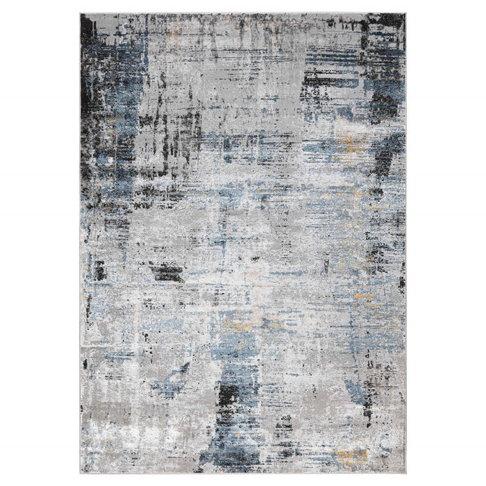 Lavin Rugs T2024 Darica 5'3" x 7'6" Painterly Rug, Grey Blue/Blue - T2024-0507