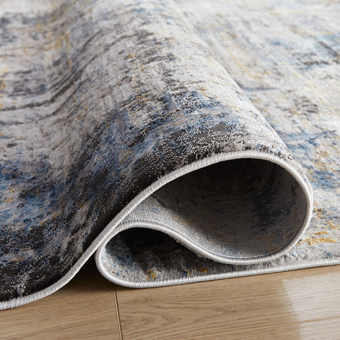 Lavin Rugs T2024 Darica 5'3" x 7'6" Painterly Rug, Grey Blue/Blue