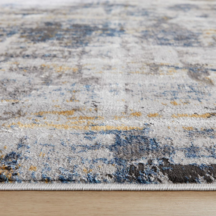 Lavin Rugs T2024 Darica 9'10" x 13'2" Painterly Rug, Grey Blue/Blue