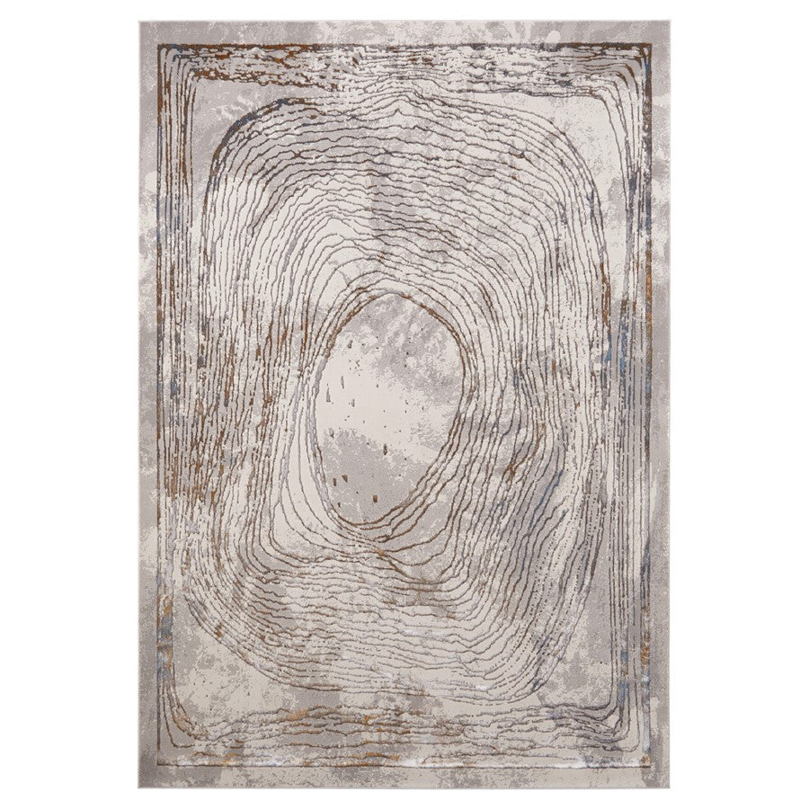 Lavin Rugs T2025 Darica 6'7" x 9'6" Linear Geo Rug, Silver/Mineral - T2025-0609