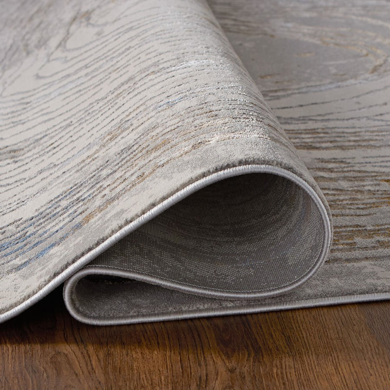 Lavin Rugs T2025 Darica 6'7" x 9'6" Linear Geo Rug, Silver/Mineral