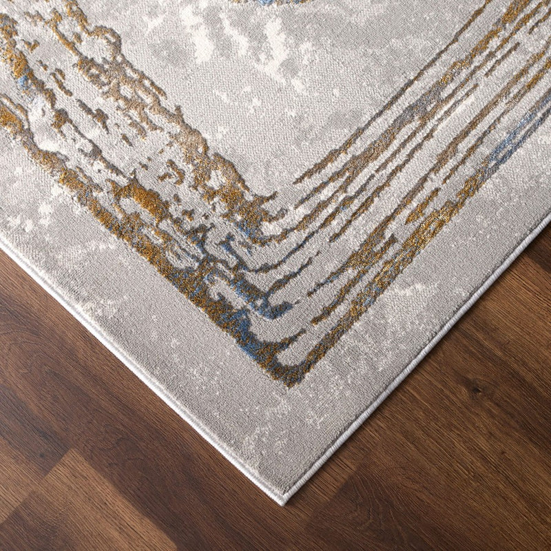 Lavin Rugs T2025 Darica 7'10" x 10'10" Linear Geo Rug, Silver/Min
