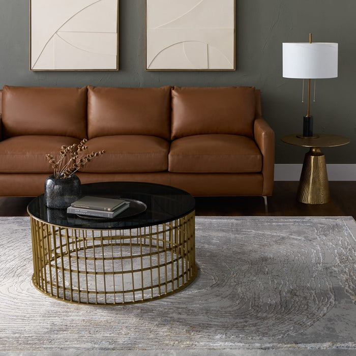 Lavin Rugs T2025 Darica 9'10" x 13'2" Linear Geo Rug, Silver/Min