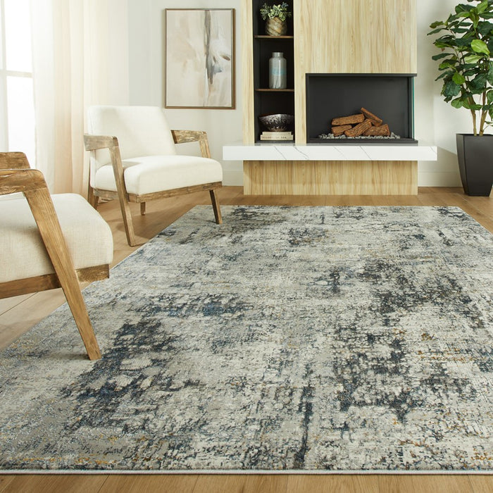Lavin Rugs T2026 Darica 5'3" x 7'6" Painterly Rug, Grey/D.Grey