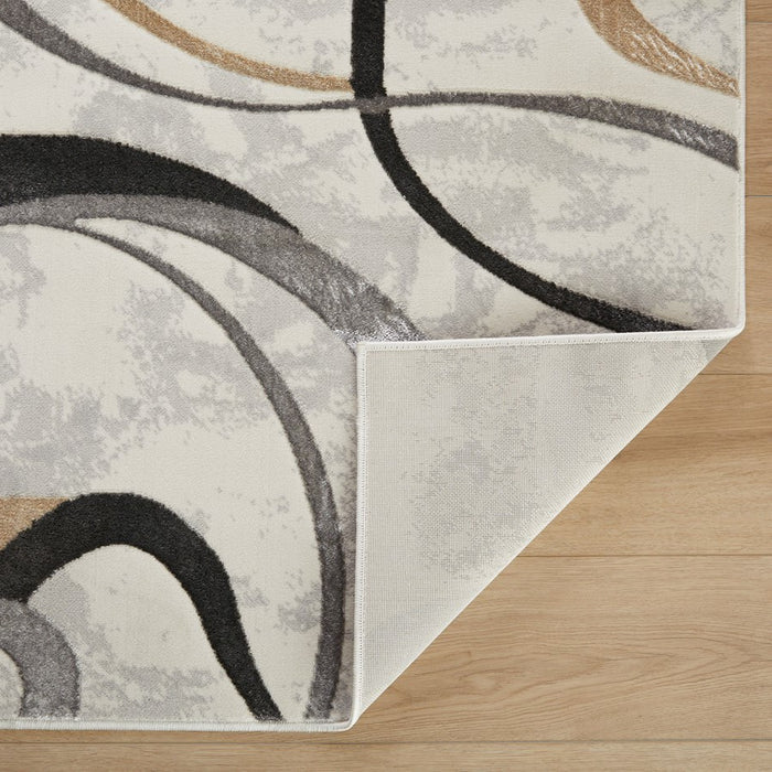 Lavin Rugs T2027 Fatima 2' x 3' Swirl Rug, Grey Cream/Mineral Tones
