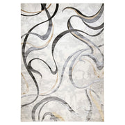 Lavin Rugs T2027 Fatima 6'7" x 9'6" Swirl Rug, Grey Cream/Mineral - T2027-0609