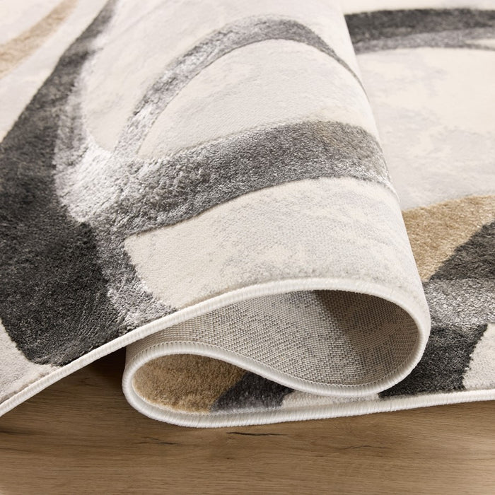 Lavin Rugs T2027 Fatima 9'10" x 13'2" Swirl Rug, Grey Cream/Mineral