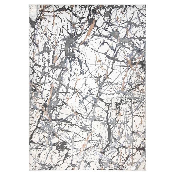 Lavin Rugs T2028 Fatima 2' x 3' Splatter Paint Rug, Cream/Mineral - T2028-0203