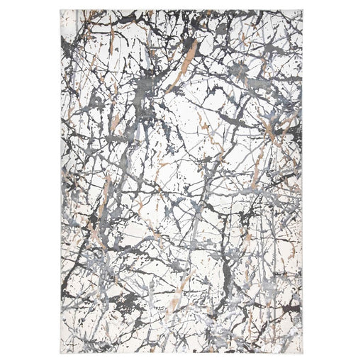 Lavin Rugs T2028 Fatima 5'3" x 7'6" Splatter Paint Rug, Cream/Min - T2028-0507