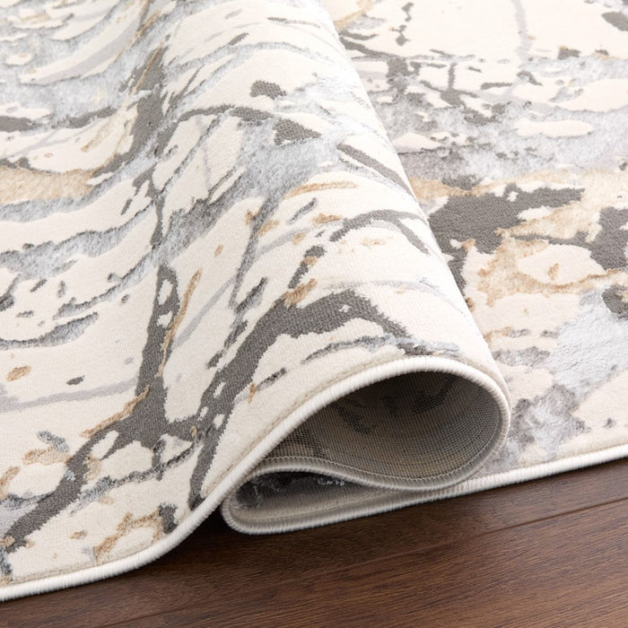 Lavin Rugs T2028 Fatima 5'3" x 7'6" Splatter Paint Rug, Cream/Min