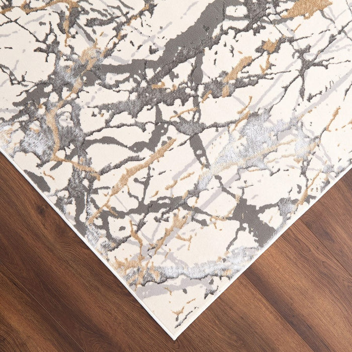 Lavin Rugs T2028 Fatima 6'7" x 9'6" Splatter Paint Rug, Cream/Min